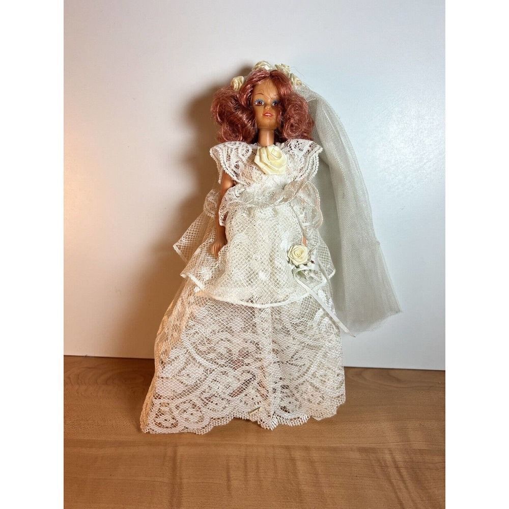Totsy Doll Red Hair Red Eyes Wedding Dress Vintage